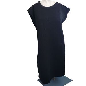 Cynthia Rowley 10 dress quilted zipper round neck short sleeve pockets texture